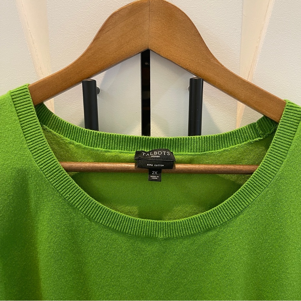 Talbots Kelly Green Sweater Sleeveless Top size 2X - Picture 2 of 4